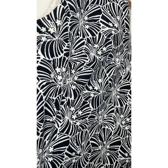 Brooks Brothers Sleeveless Floral Fit Flare Dress Career Nautical Navy Women's 6 - Picture 3 of 15